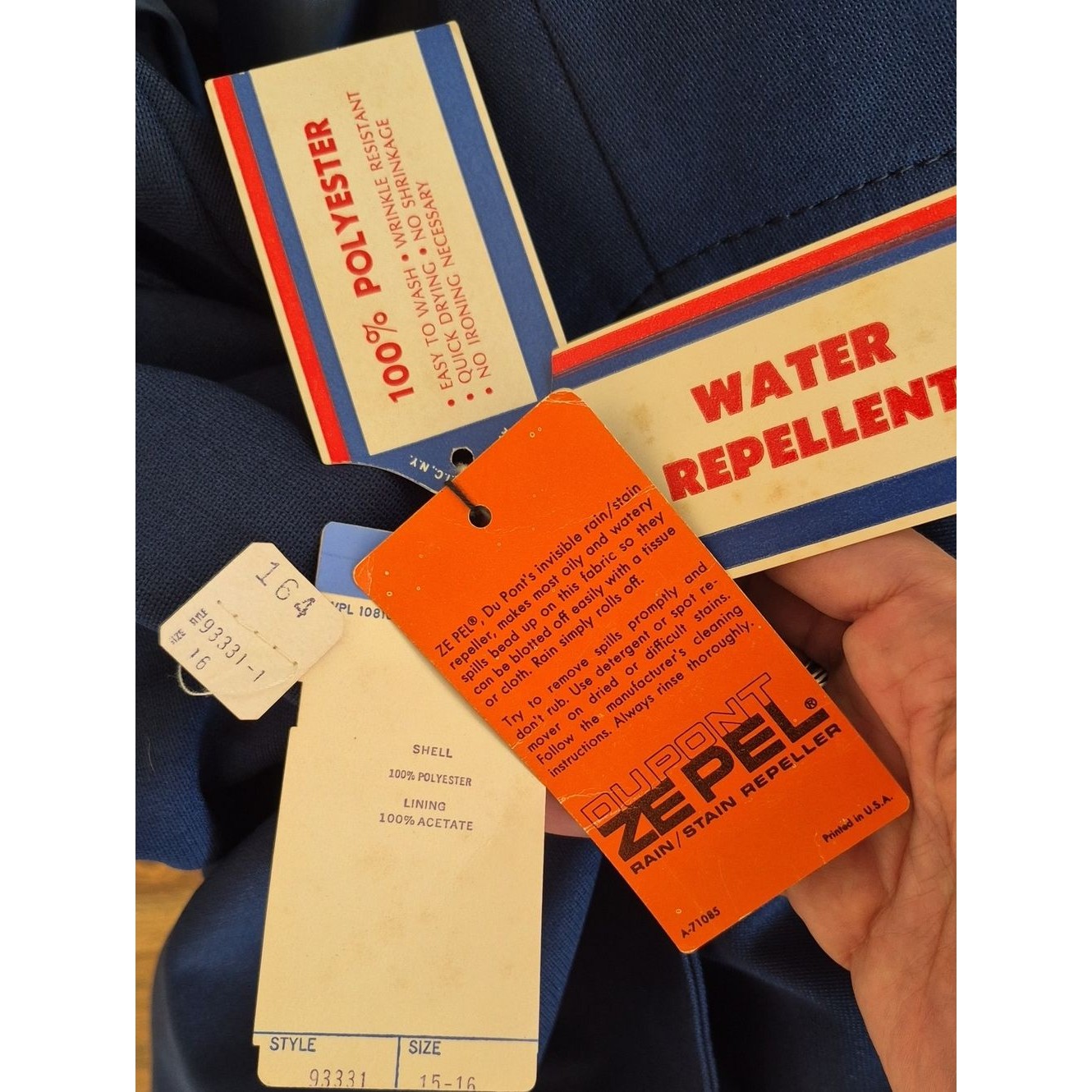 Dupont Zepel Vtg. Rain/ Stain Repeller Trench Sz Large — image 4 of 8
